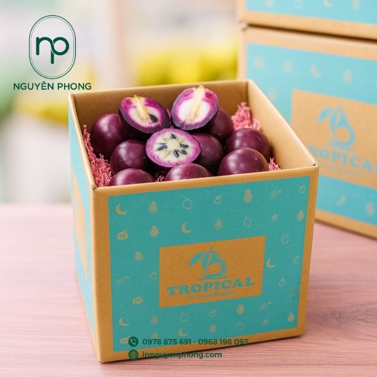 Mẫu thùng carton đựng vú sữa đơn giản